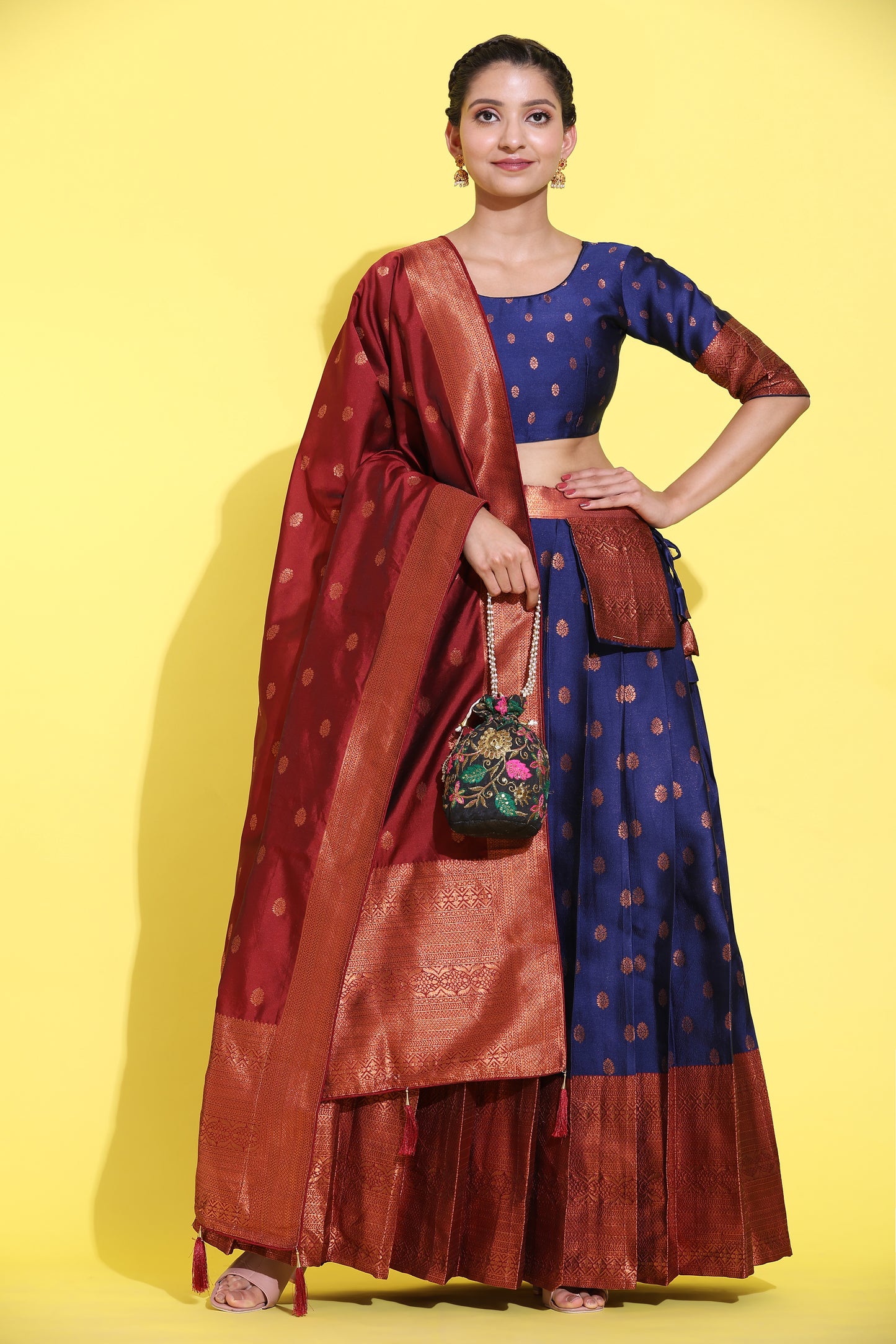 South Indian Festival Traditional Half Saree (Kantara)