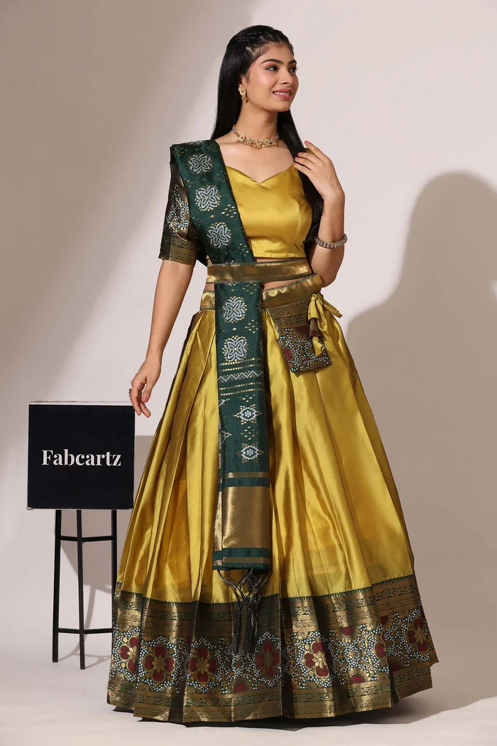 South Indian Festival Traditional Half Saree (PushpaBandhini)