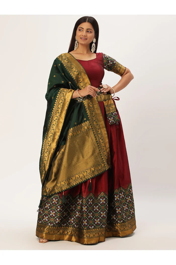 South Indian Festival Traditional Half Saree (Patola)