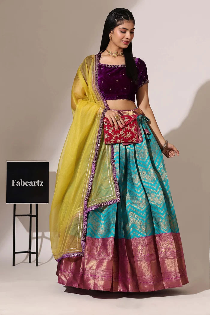 South Indian Festival Traditional Half Saree (Maheshmati)