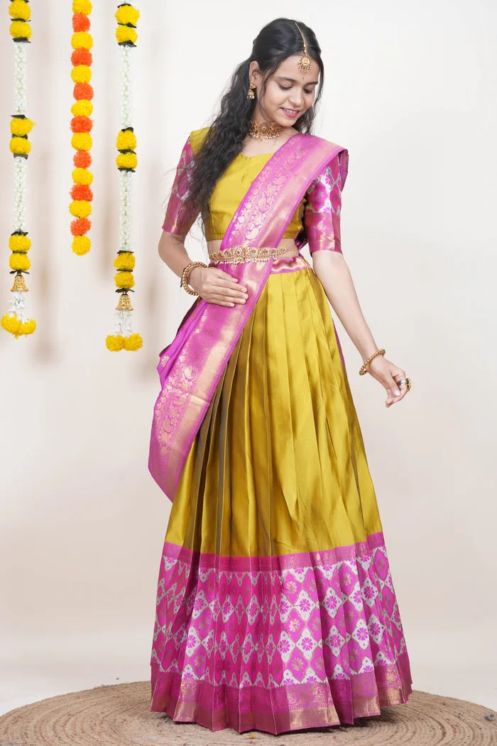 OnlinePattu South Indian Festival Traditional Half Saree