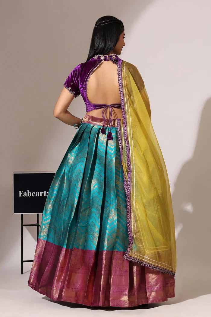 South Indian Festival Traditional Half Saree (Maheshmati)