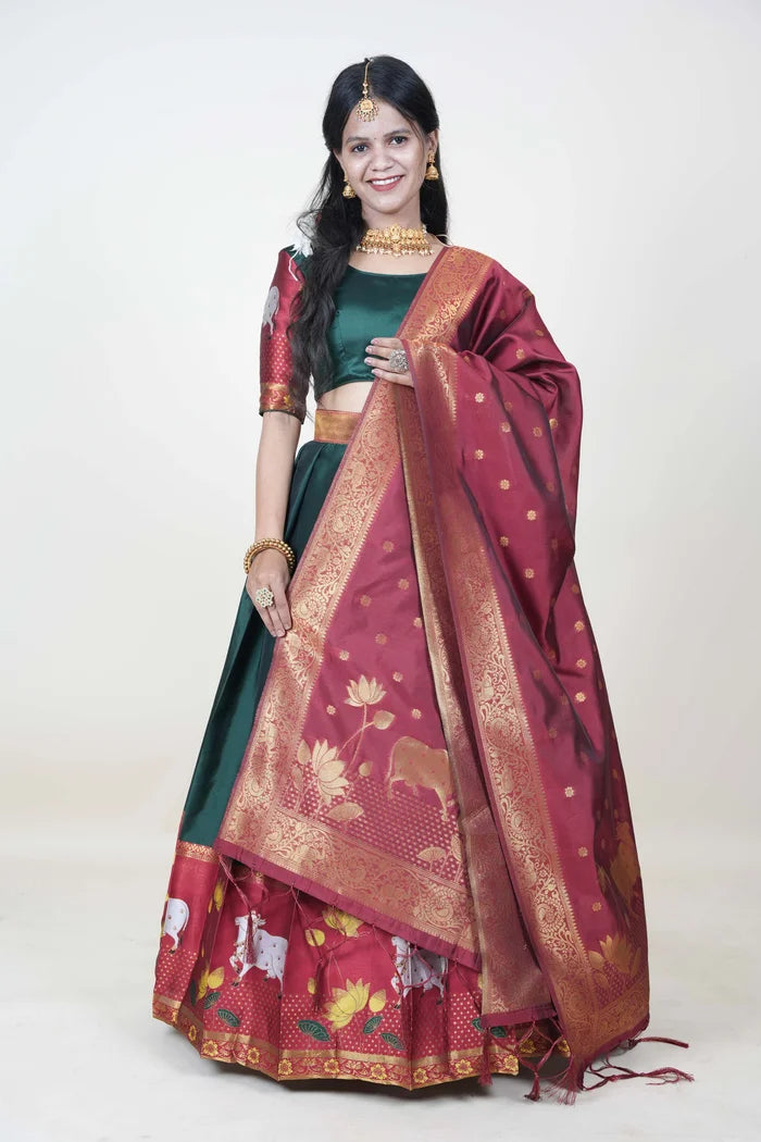 South Indian Festival Traditional Half Saree (KaamDhenu)