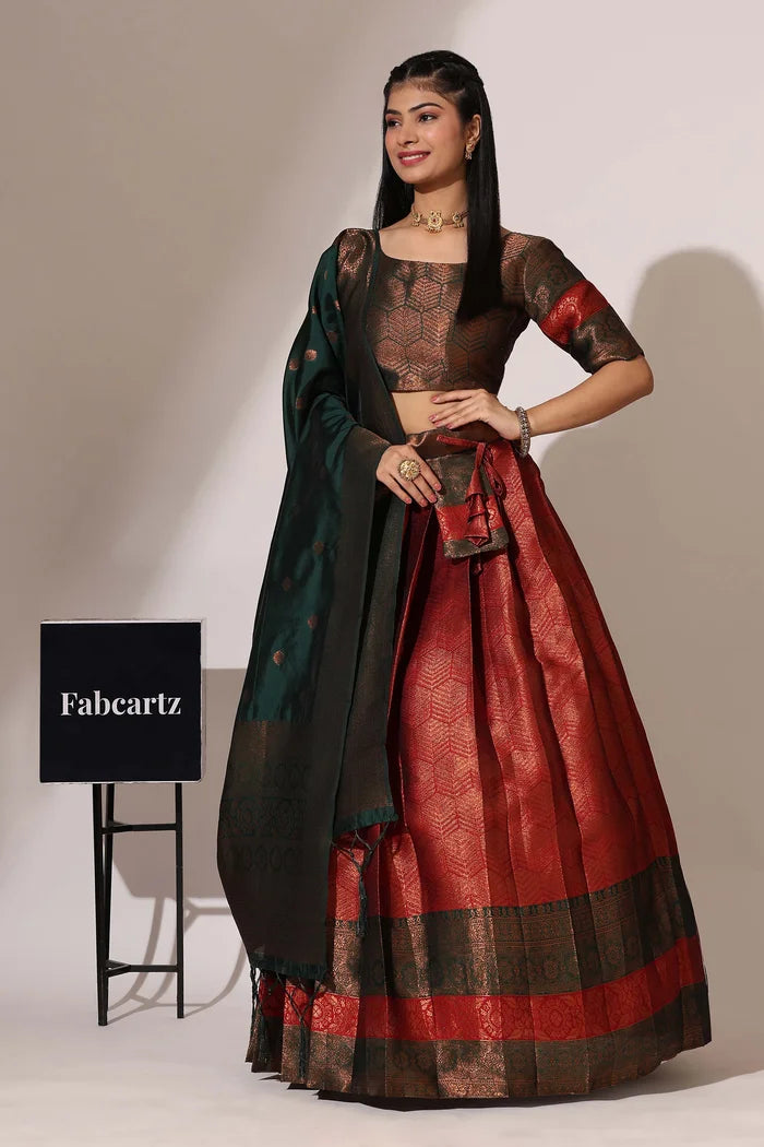 South Indian Festival Traditional Half Saree (UniversalWork)