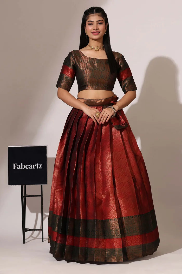 South Indian Festival Traditional Half Saree (UniversalWork)