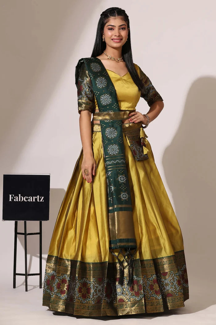 South Indian Festival Traditional Half Saree (PushpaBandhini)