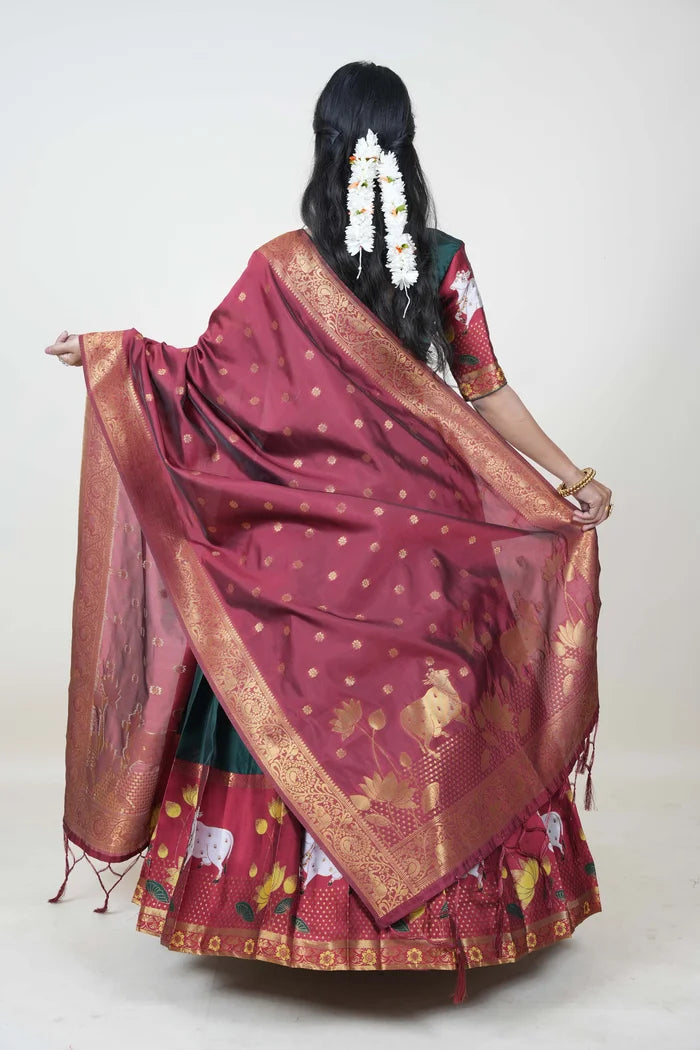 South Indian Festival Traditional Half Saree (KaamDhenu)