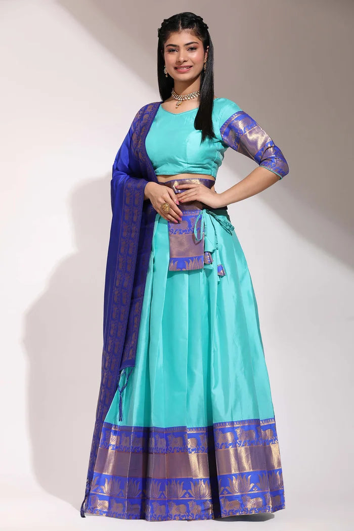 South Indian Festival Traditional Half Saree (LotusPattu)