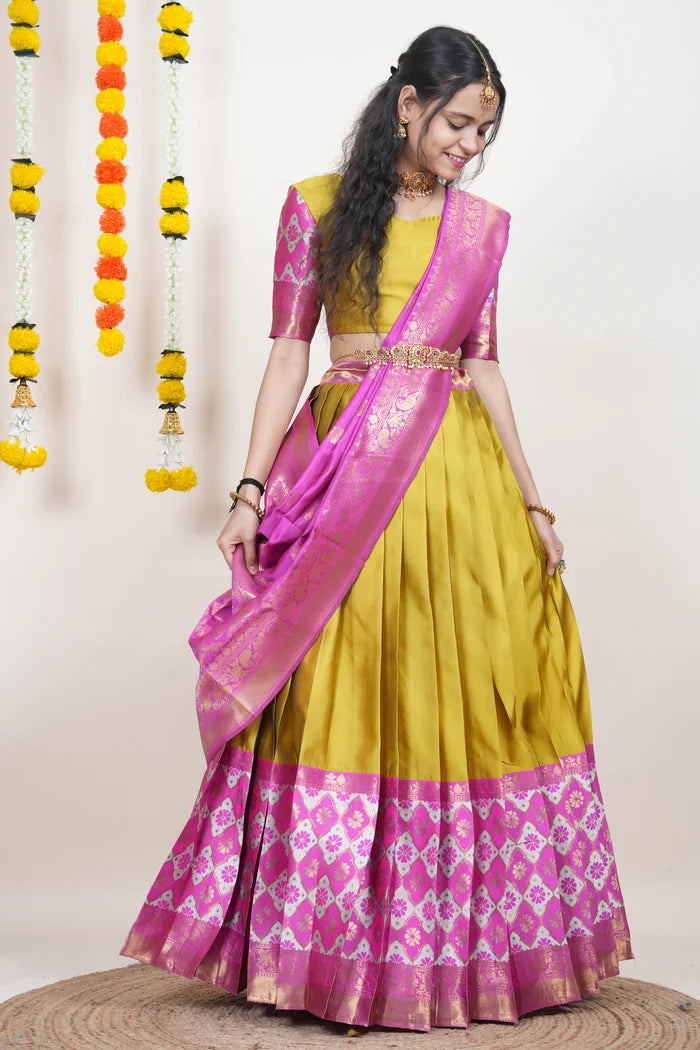 OnlinePattu South Indian Festival Traditional Half Saree