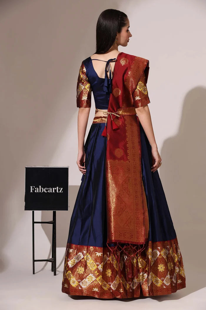 South Indian Festival Traditional Half Saree (Crax Pattu)