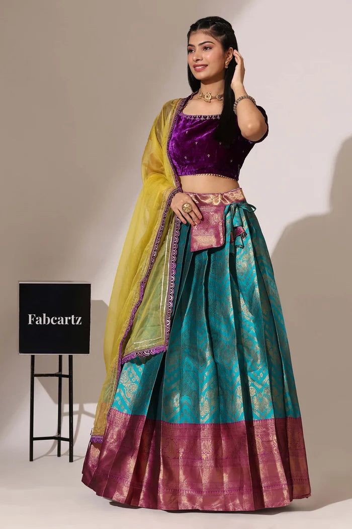 South Indian Festival Traditional Half Saree (Maheshmati)