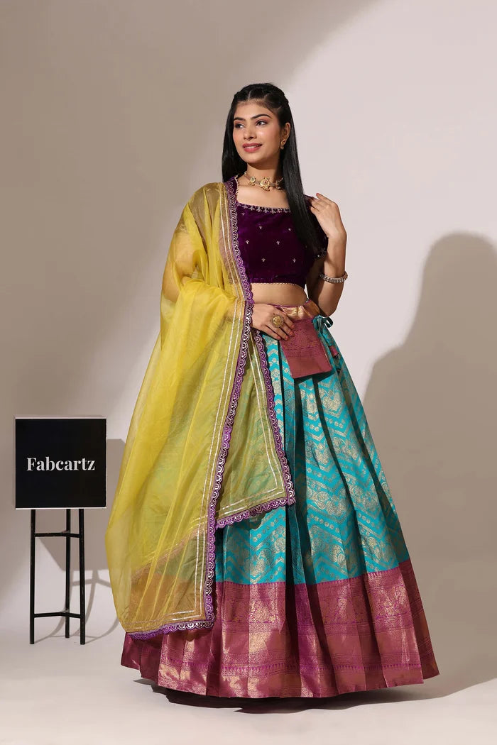 South Indian Festival Traditional Half Saree (Maheshmati)