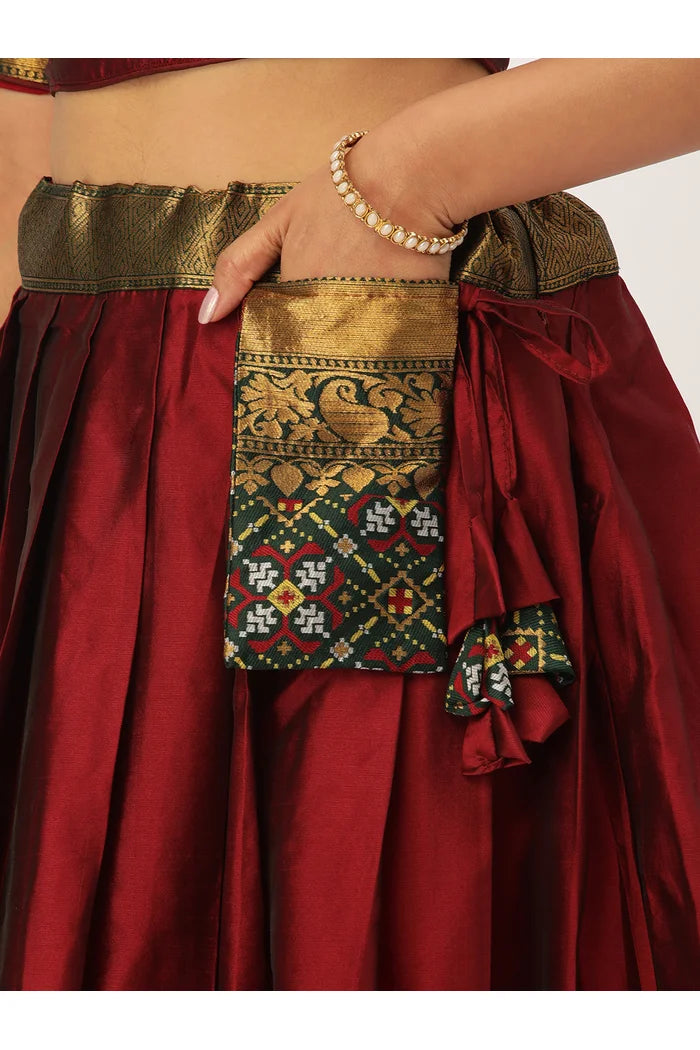 South Indian Festival Traditional Half Saree (Patola)