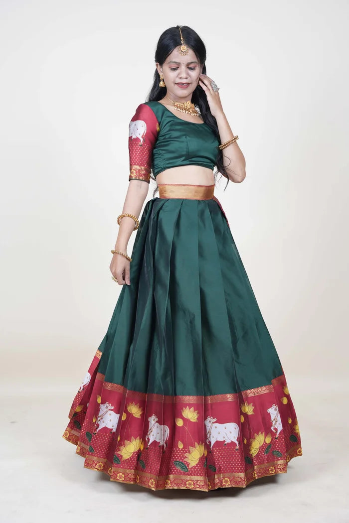 South Indian Festival Traditional Half Saree (KaamDhenu)
