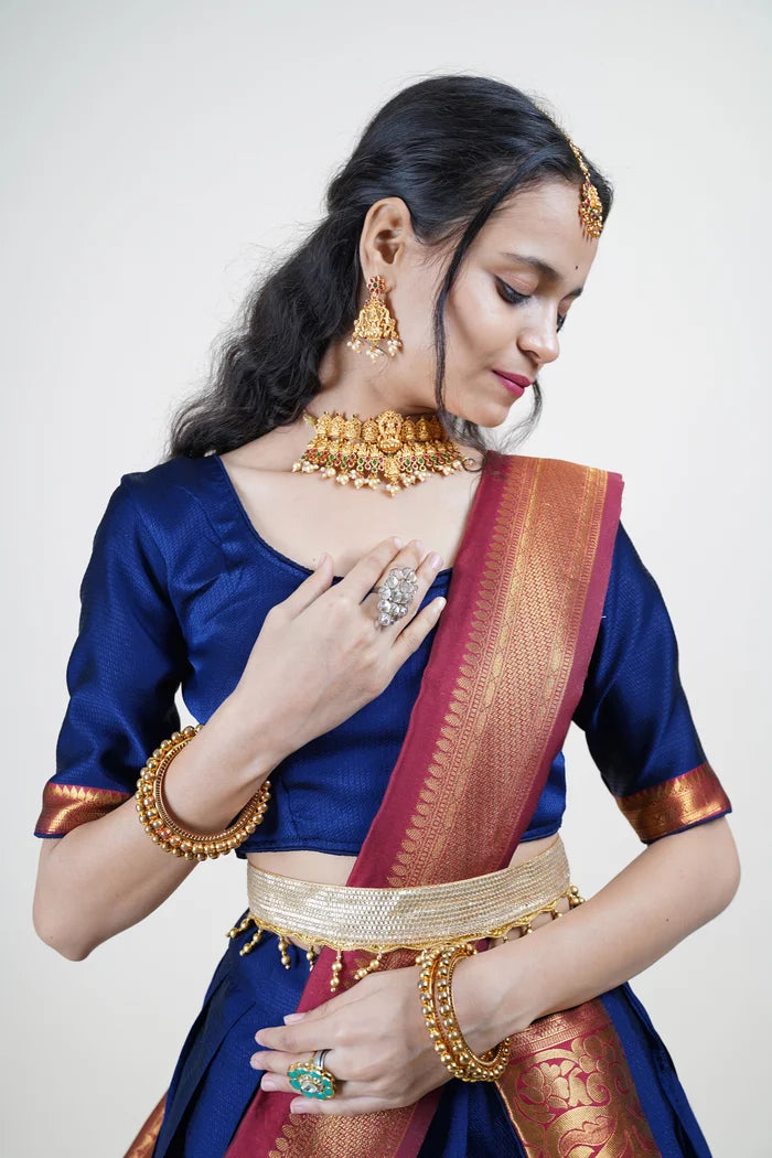 South Indian Festival Traditional Half Saree (Aarvi)