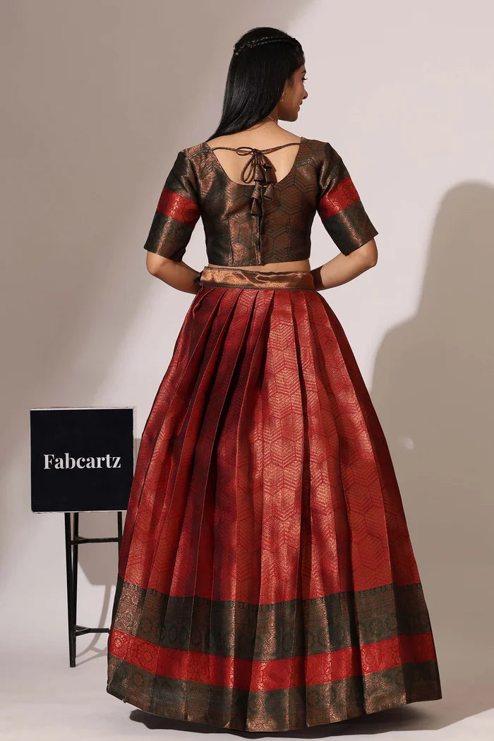 South Indian Festival Traditional Half Saree (UniversalWork)