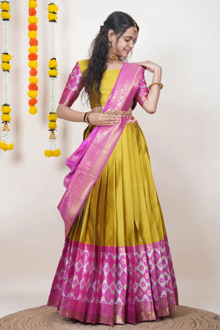 OnlinePattu South Indian Festival Traditional Half Saree