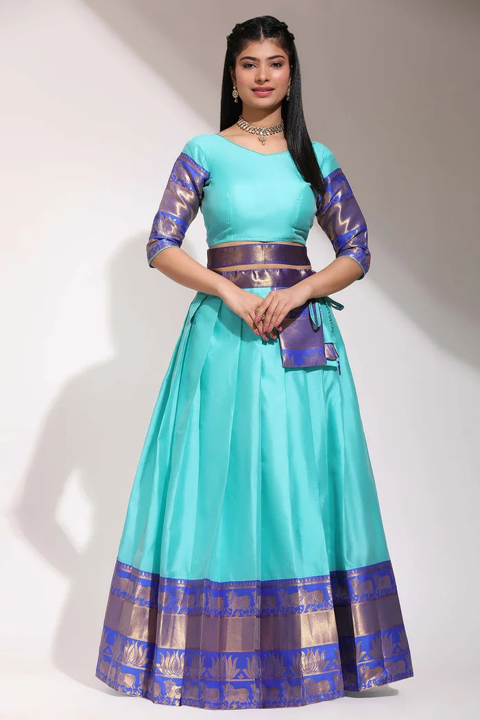 South Indian Festival Traditional Half Saree (LotusPattu)