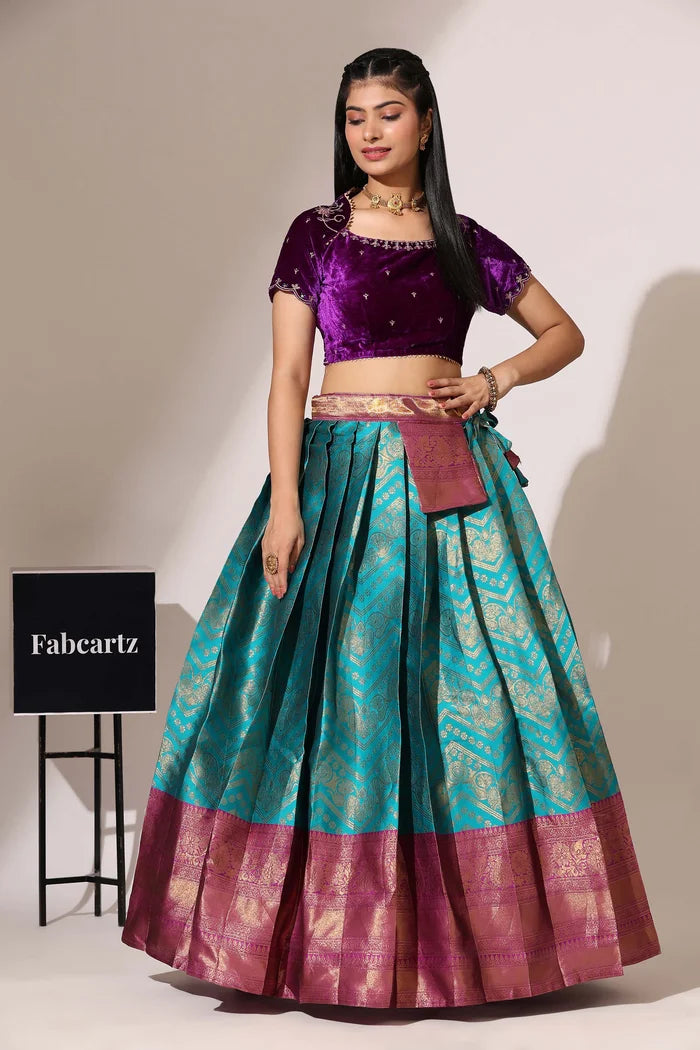 South Indian Festival Traditional Half Saree (Maheshmati)