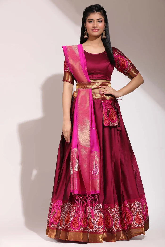 దక్షిణ భారత పండుగ సాంప్రదాయ హాఫ్ చీర(పటోలా)