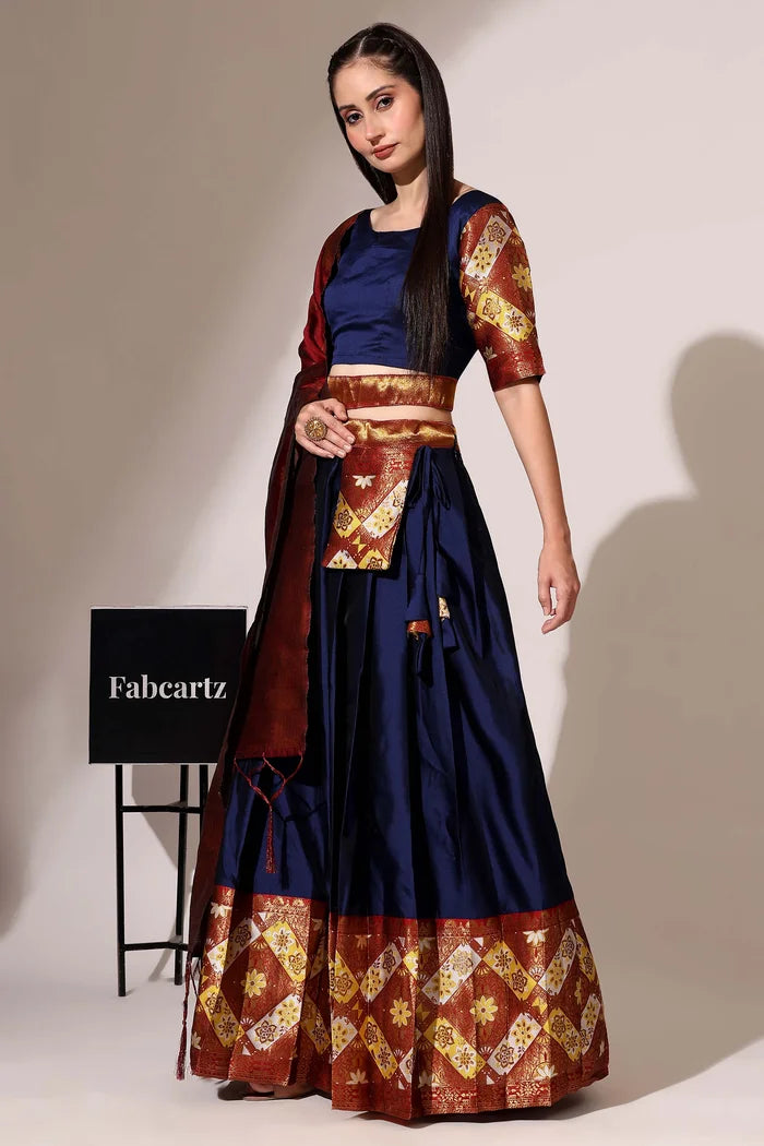 South Indian Festival Traditional Half Saree (Crax Pattu)