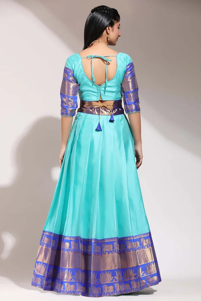 South Indian Festival Traditional Half Saree (Lotus)