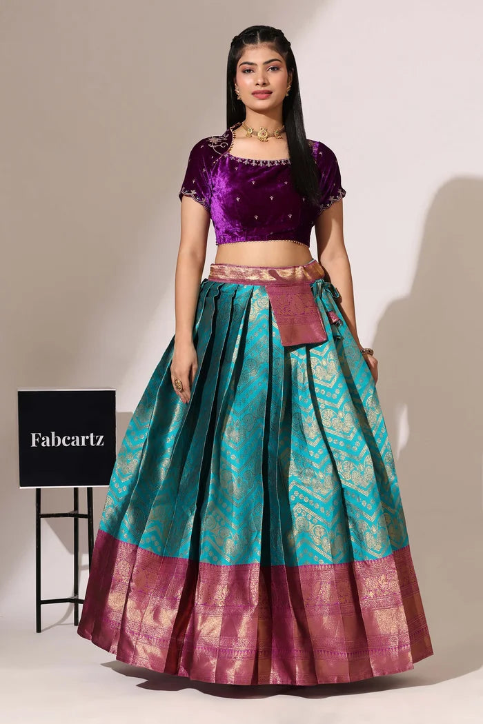 South Indian Festival Traditional Half Saree (Maheshmati)