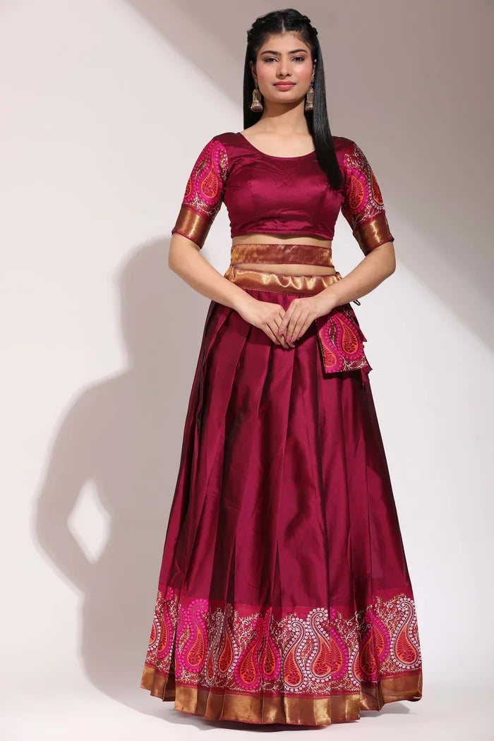 దక్షిణ భారత పండుగ సాంప్రదాయ హాఫ్ చీర(పటోలా)