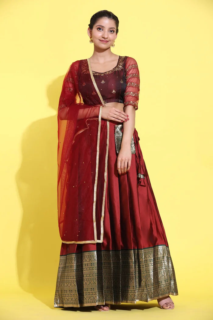 South Indian Festival Traditional Half Saree (Tanishq)