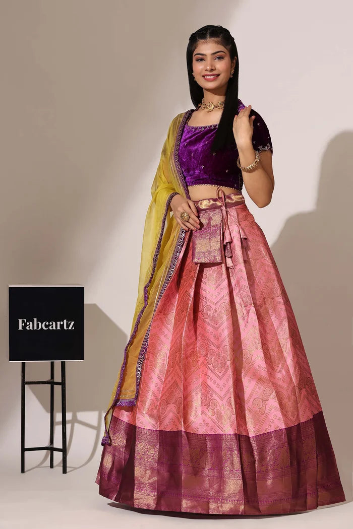 South Indian Festival Traditional Half Saree (Maheshmati)
