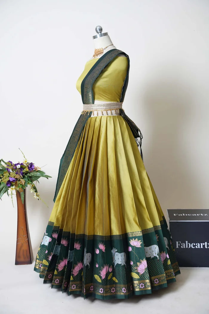 South Indian Festival Traditional Half Saree (KaamDhenu)