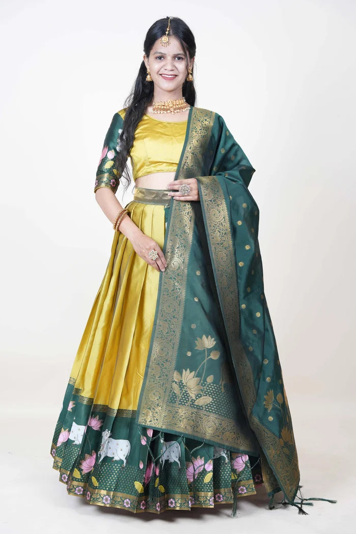 South Indian Festival Traditional Half Saree (KaamDhenu)