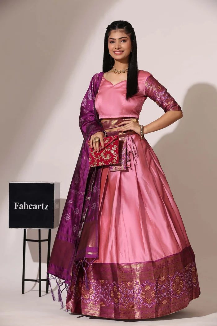 South Indian Festival Traditional Half Saree (PushpaBandhini)