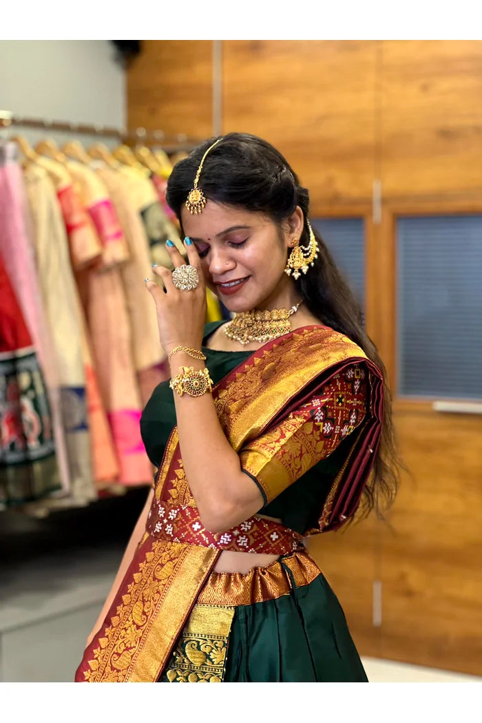 South Indian Festival Traditional Half Saree(Patola)