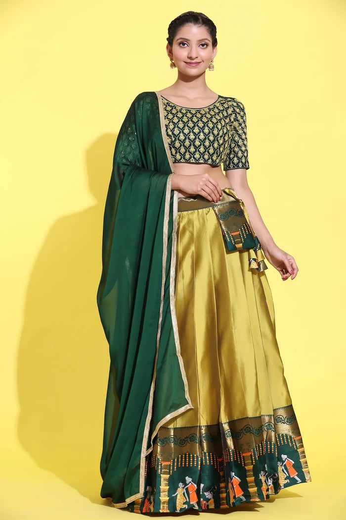 South Indian Festival Traditional Half Saree (WeddingPAttu)