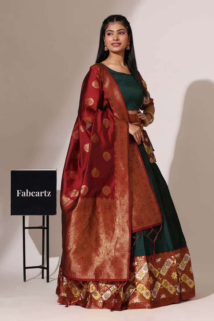 South Indian Festival Traditional Half Saree (Crax Pattu)