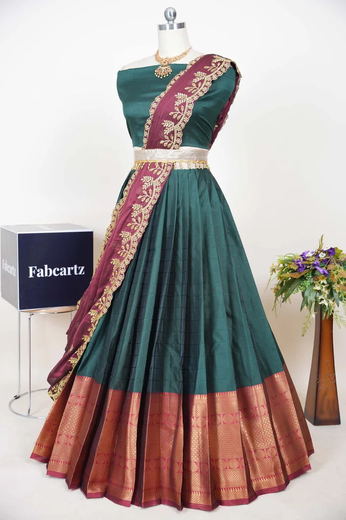 South Indian Festival Traditional Half Saree (Saraswati)