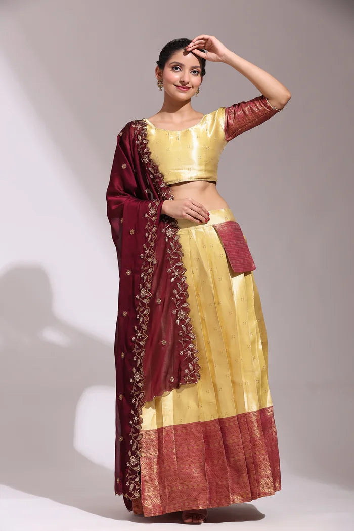 South Indian Festival Traditional Half Saree (Yogeshwari)