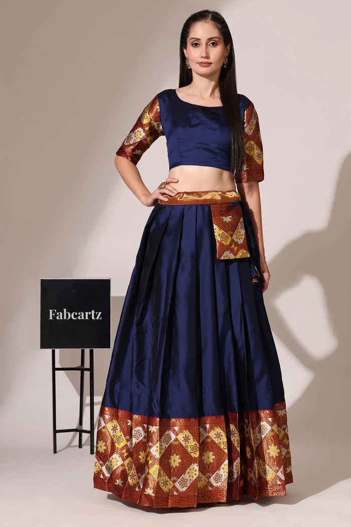 South Indian Festival Traditional Half Saree (Crax Pattu)