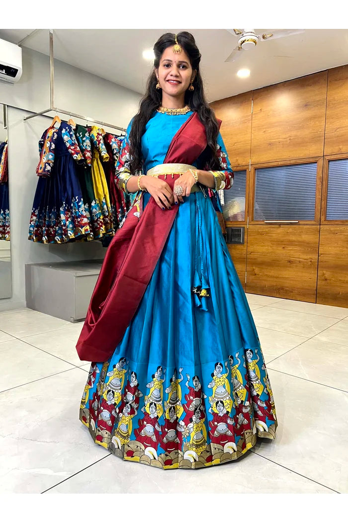 South Indian Festival Traditional Half Saree (Dhingli)