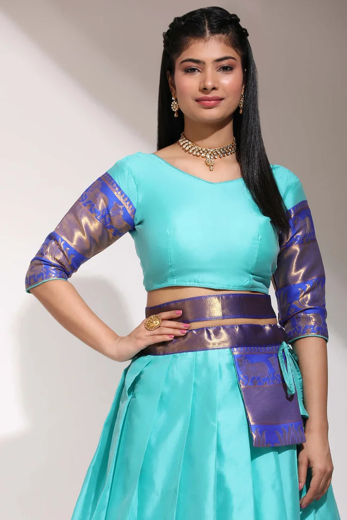 South Indian Festival Traditional Half Saree (LotusPattu)