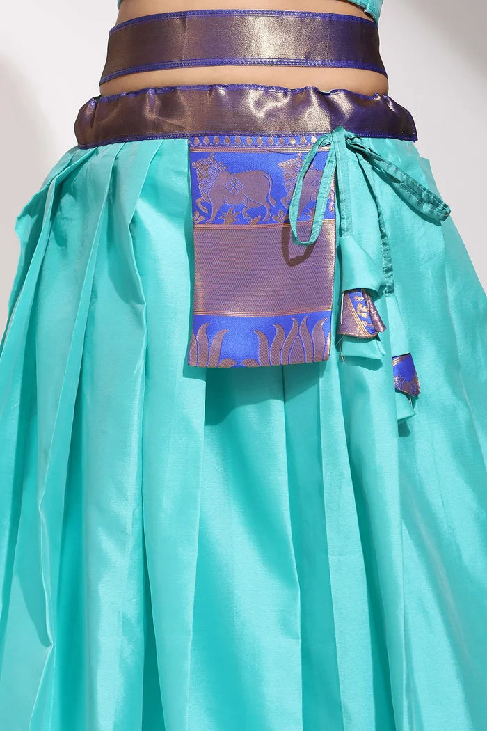 South Indian Festival Traditional Half Saree (Lotus)