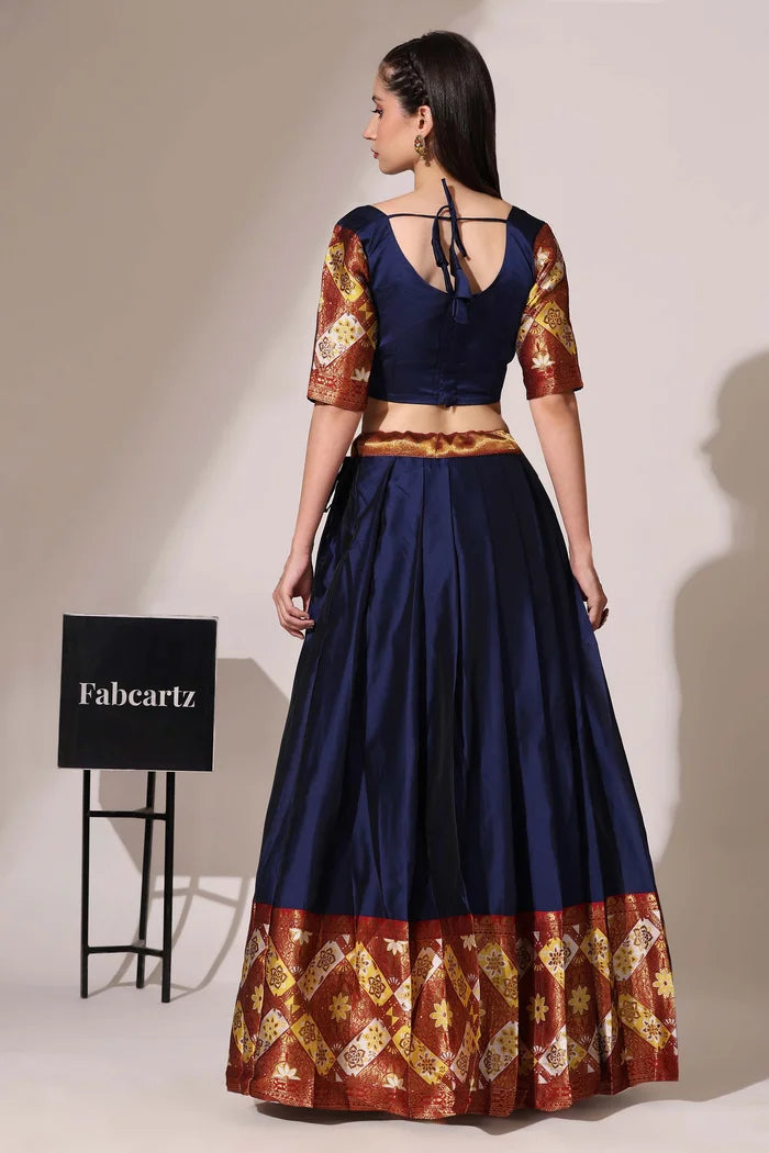 South Indian Festival Traditional Half Saree (Crax Pattu)