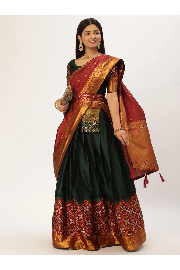 South Indian Festival Traditional Half Saree (Patola)
