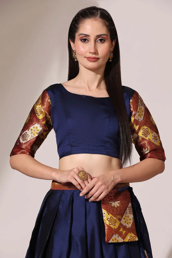 South Indian Festival Traditional Half Saree (Crax Pattu)