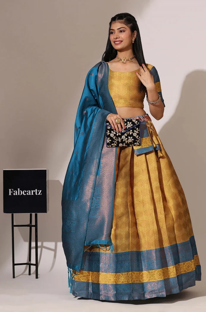 South Indian Festival Traditional Half Saree (UniversalWork)