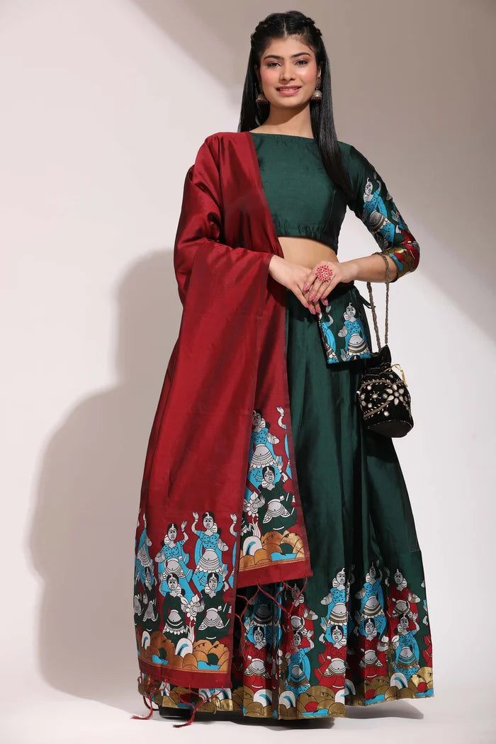 South Indian Festival Traditional Half Saree (Dhingli)