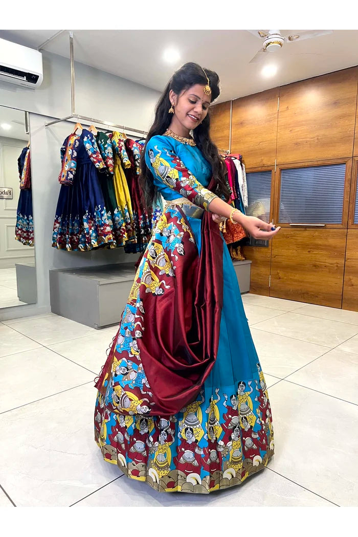 South Indian Festival Traditional Half Saree (Dhingli)