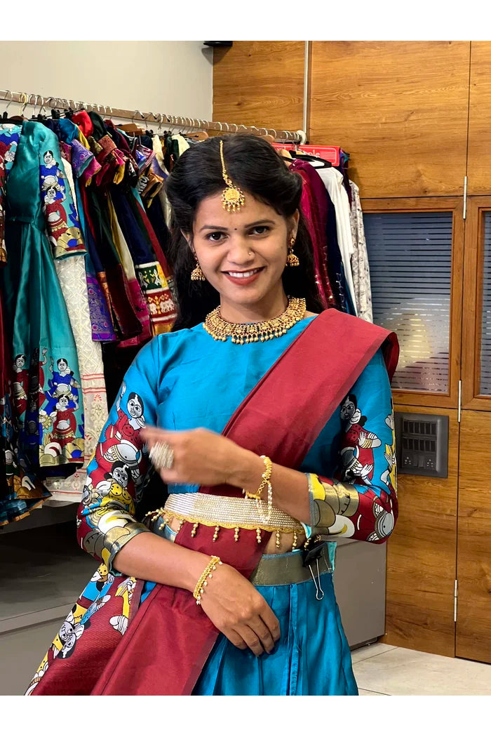 South Indian Festival Traditional Half Saree (Dhingli)