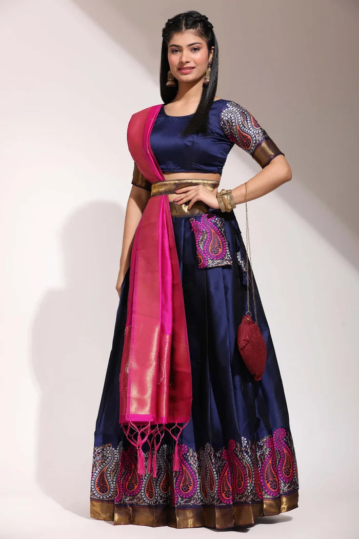 దక్షిణ భారత పండుగ సాంప్రదాయ హాఫ్ చీర(పటోలా)